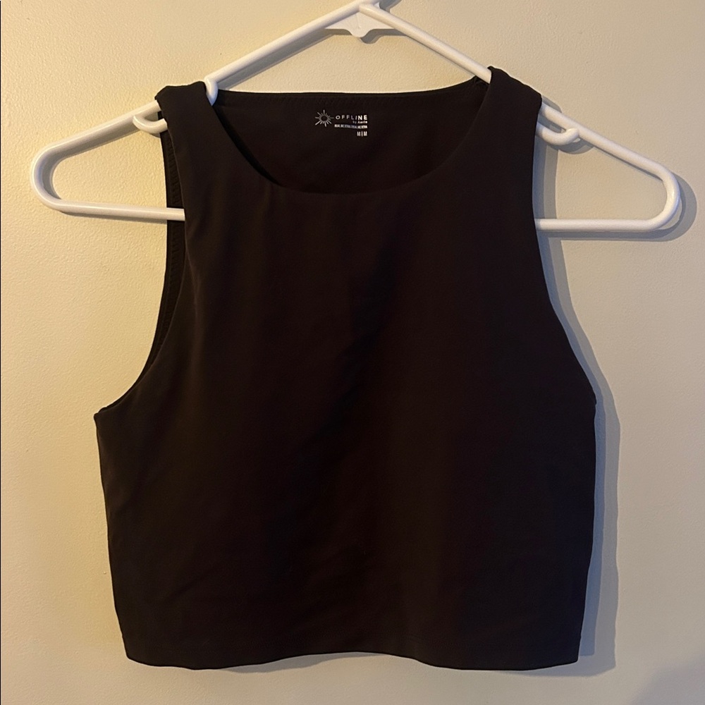Brown tank with built in bra